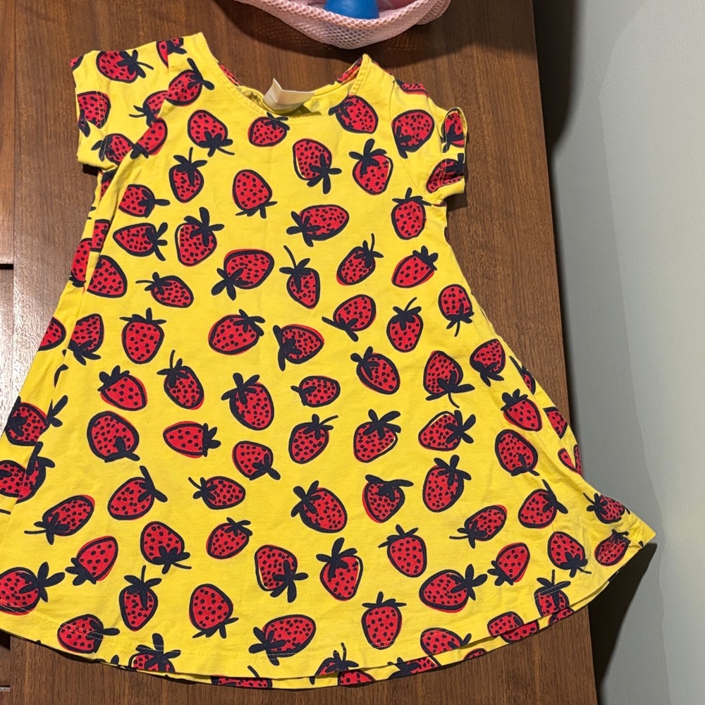 Hannah Anderson Strawberry Print Yellow Dress